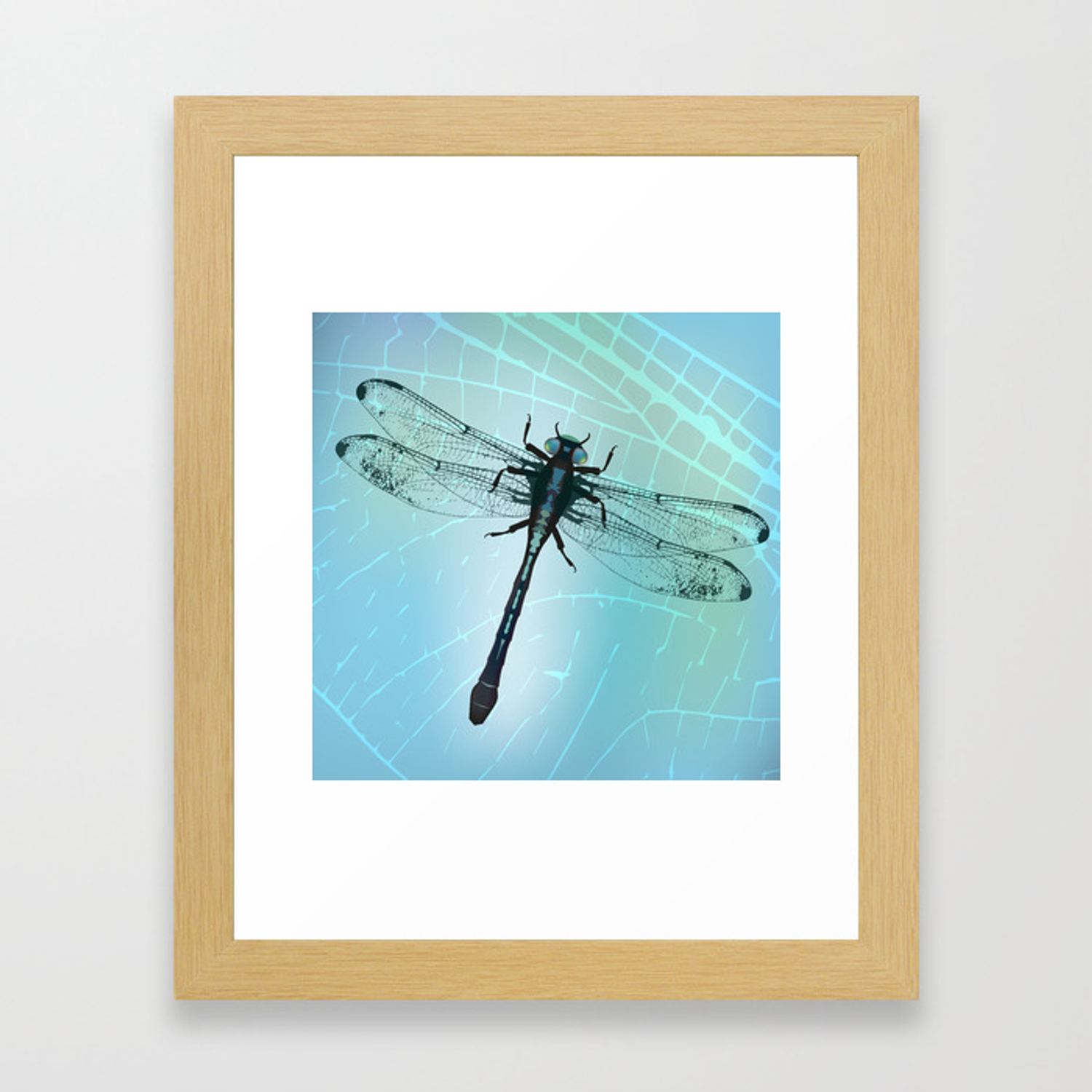 1500x1500 Dragonfly Vector Framed Art Print