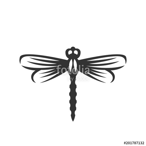 500x500 Dragonfly Vector Logo Illustration On White Background Flying