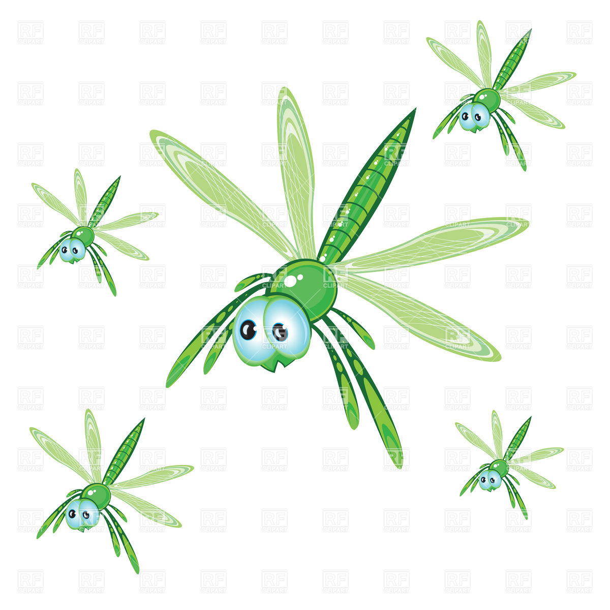 1200x1200 Funny Green Dragonflies Vector Image Of Plants And Animals Dvarg