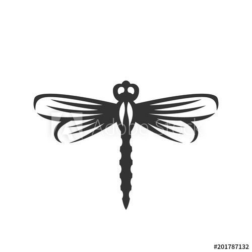 500x500 Dragonfly Vector Logo Illustration On White Background Flying