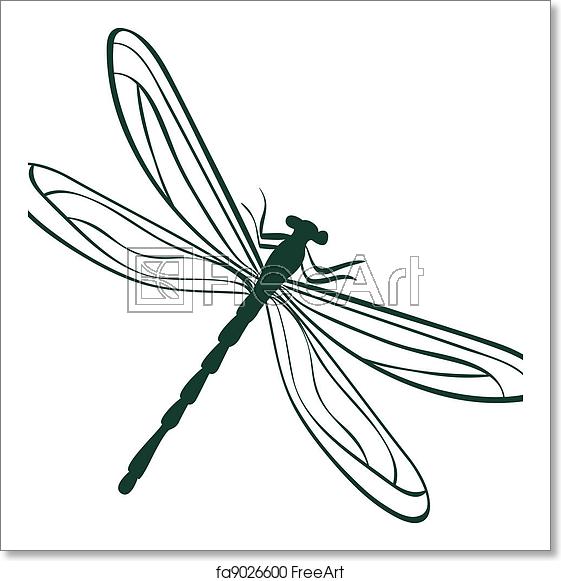 561x581 Free Art Print Of Abstract Dragonfly Vector Illustration Abstract