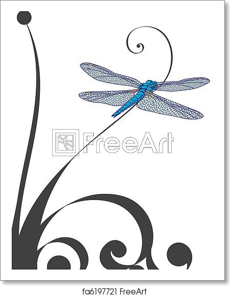 450x580 Free Art Print Of Dragonfly Vector Illustration Of Dragonfly