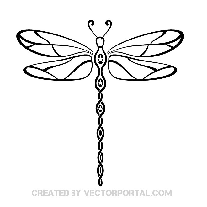660x660 Dragonfly Vector Tribal Style