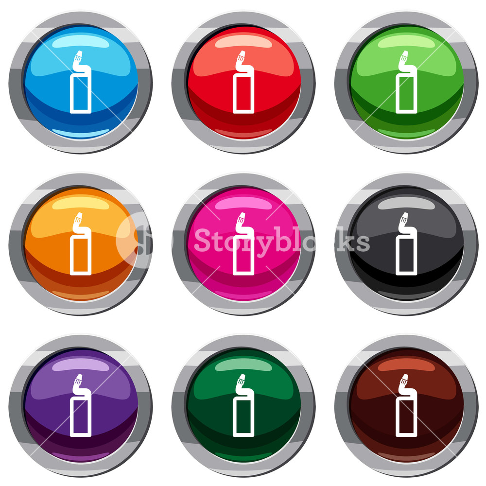 1000x1000 Plastic Bottle Of Drain Cleaner Set Icon Isolated On White Icon