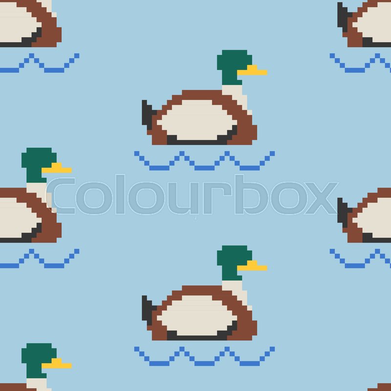 800x800 Drake Pixel Art Pattern Pond Of Stock Vector Colourbox