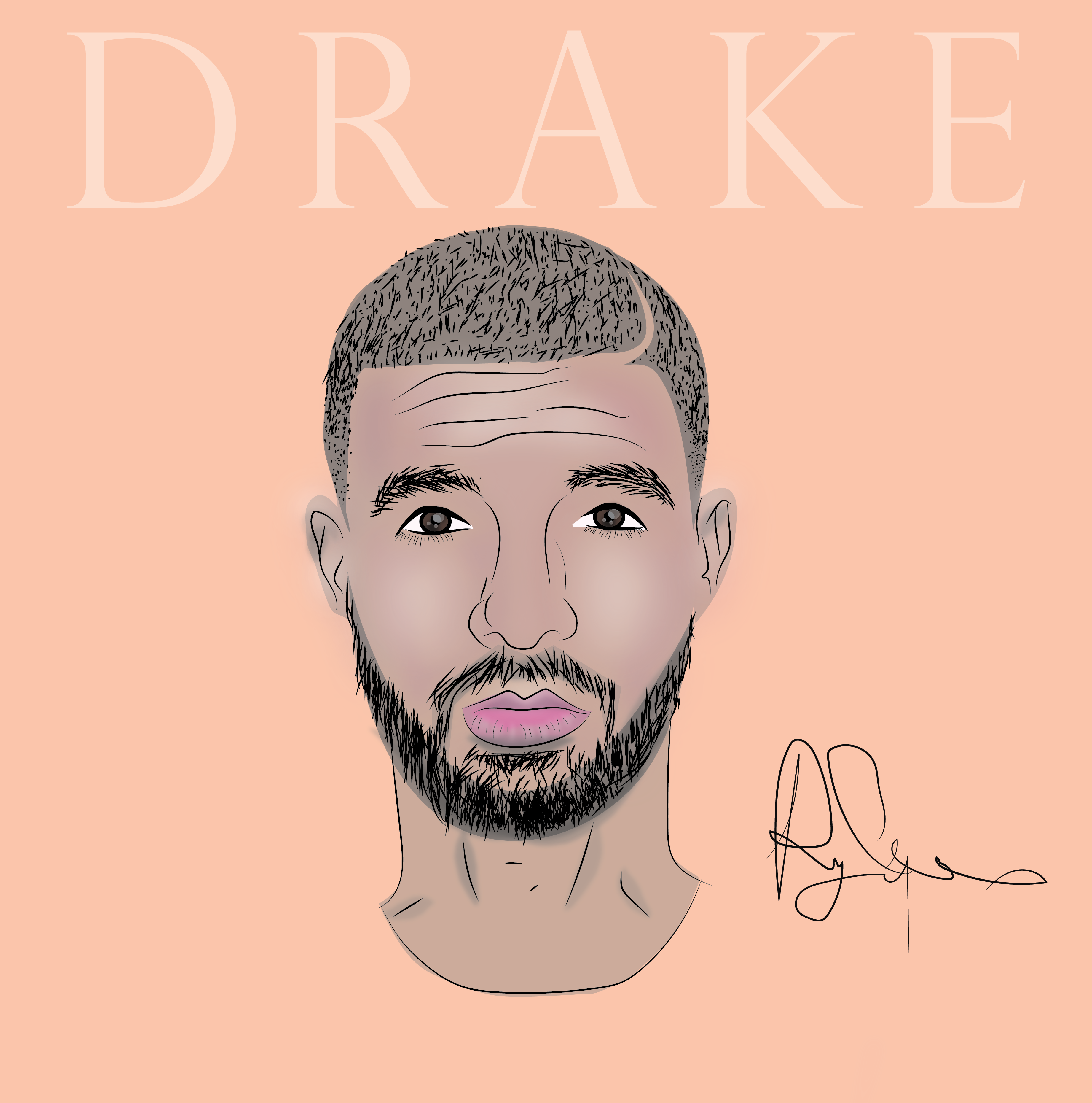 3683x3718 Vector Drawing Of Drake Drizzy