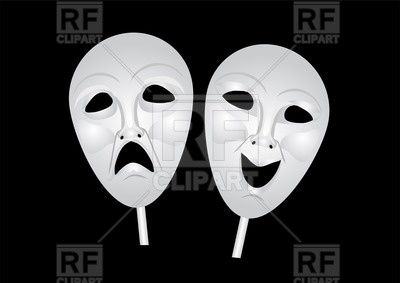 400x283 Theater Masks Of Drama And Comedy Vector Image Of Objects Arkela