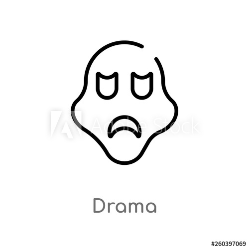 500x500 Outline Drama Vector Icon Isolated Black Simple Line Element