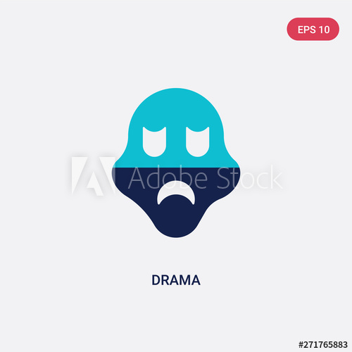 500x500 Two Color Drama Vector Icon From Education Concept Isolated Blue