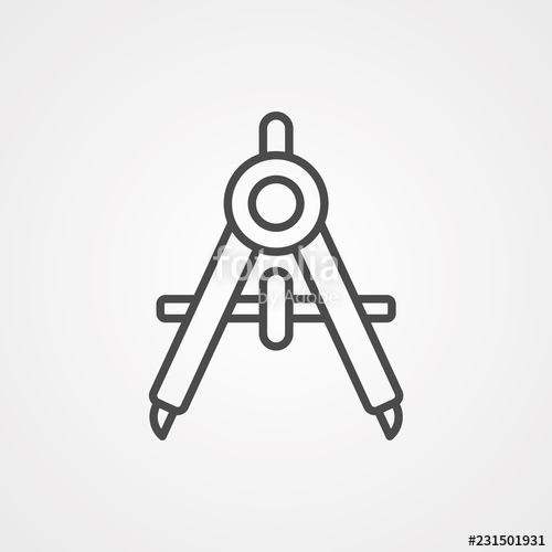 500x500 Drawing Compass Vector Icon Sign Symbol Stock Image And Royalty