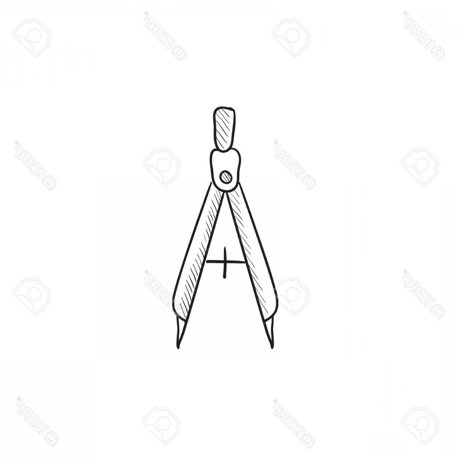 1560x1560 Photostock Vector Compass Vector Sketch Icon Isolated