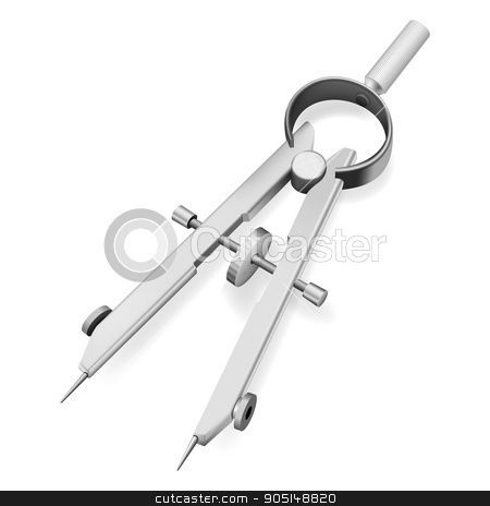 450x464 Realistic Vector Drawing Compass Stock Vector