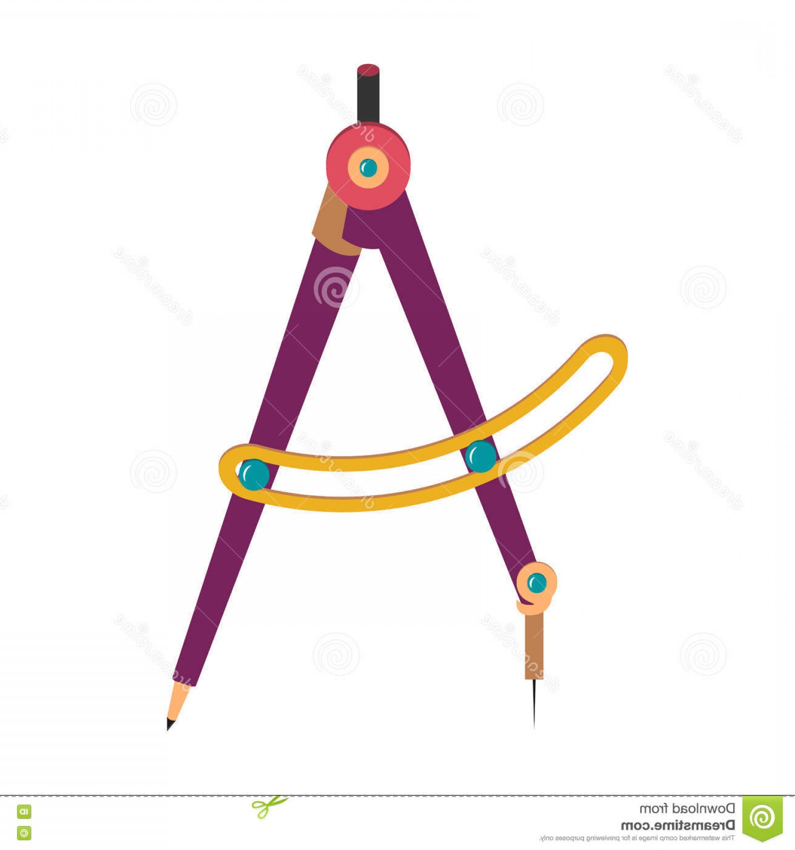 1560x1668 Stock Illustration Drawing Compass Vector Flat Icon Technical Tool