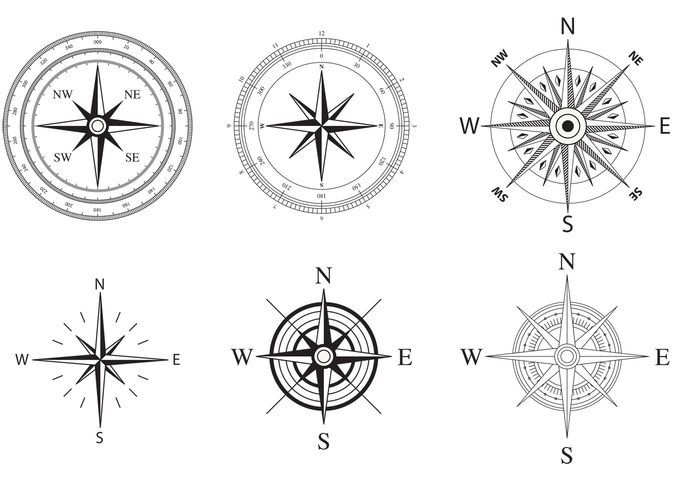 700x490 Wind And Nautical Compass Rose Vectors