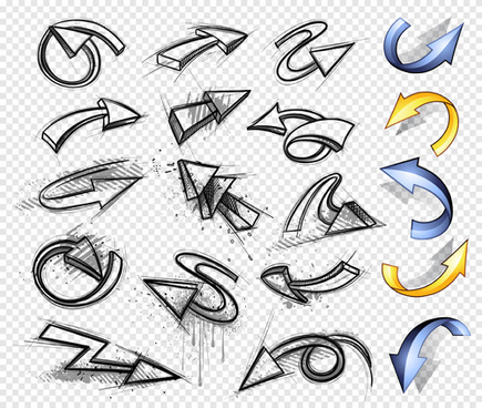 435x368 Hand Drawn Arrow Free Vector Download