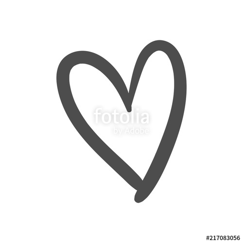 500x500 Hand Drawn Heart, Love Symbol, Vector Illustration Stock Image
