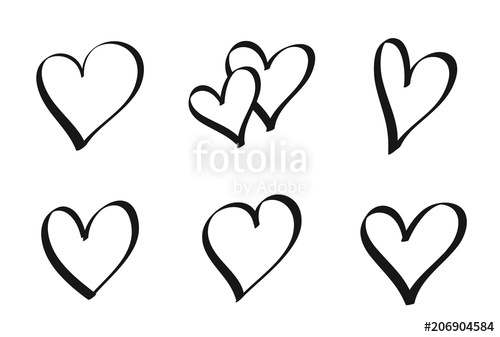 500x337 Set Of Hand Drawn Hearts