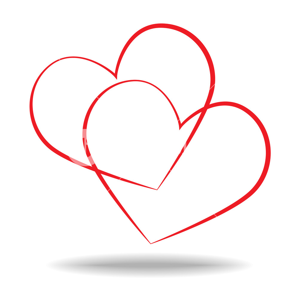 1000x1000 Couple Love Hand Drawn Heart Vector Royalty Free Stock Image