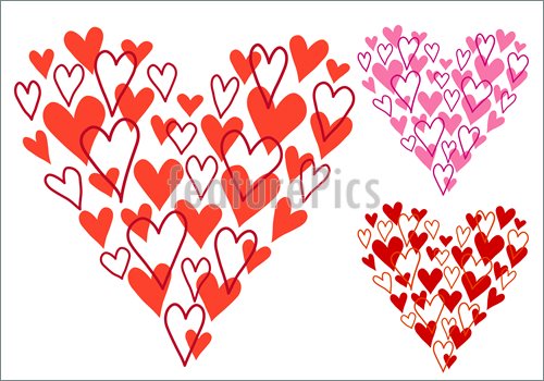 500x350 Hand Drawn Heart, Vector Stock Illustration