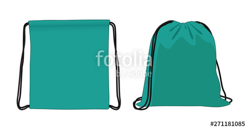 Blank Drawstring Bag, Cyan Foldable Backpack, Cloth Bag, Vector 500x261 Blank Drawstring Bag, Cyan Foldable Backpack, Cloth Bag, Vector