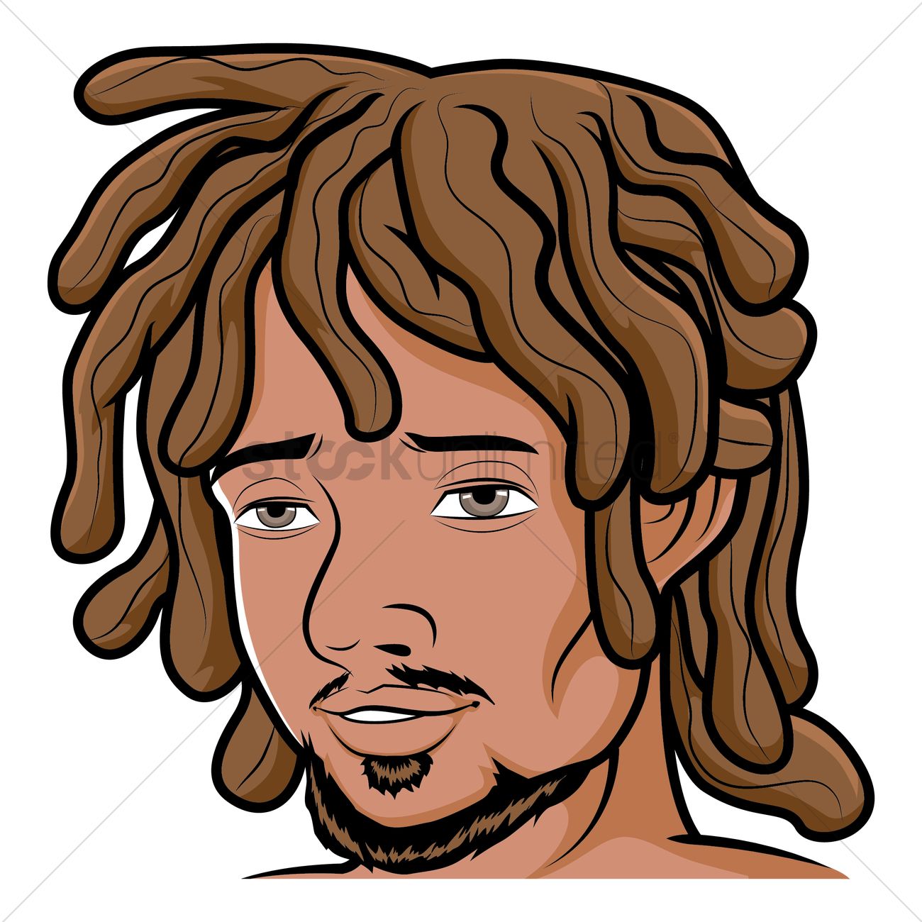 1300x1300 Man With Dreadlocks Vector Image