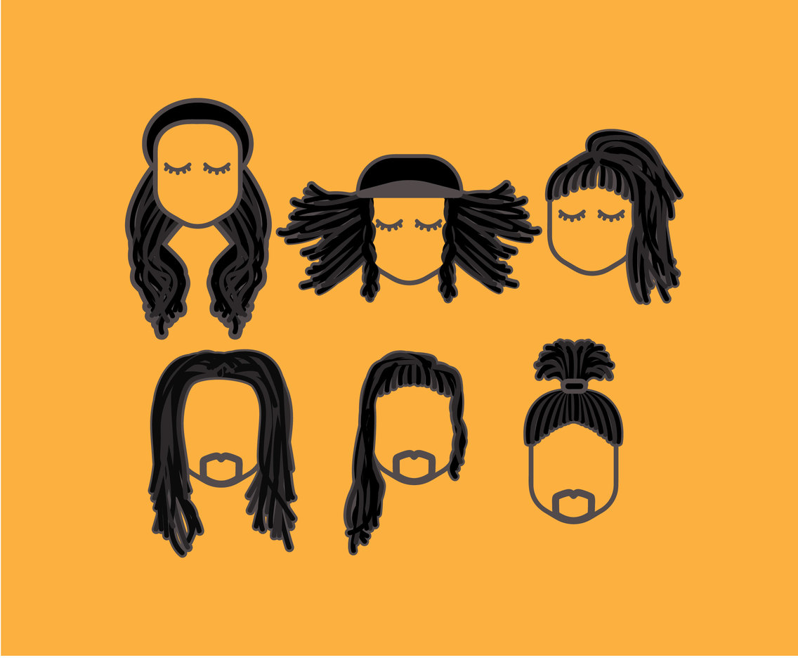 1136x936 Various Dreadlocks Hairstyle Vector Vector Art Graphics
