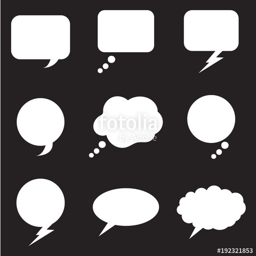 500x500 Speech Bubbles Set Vector Icons Isolated Thought Speech Bubble