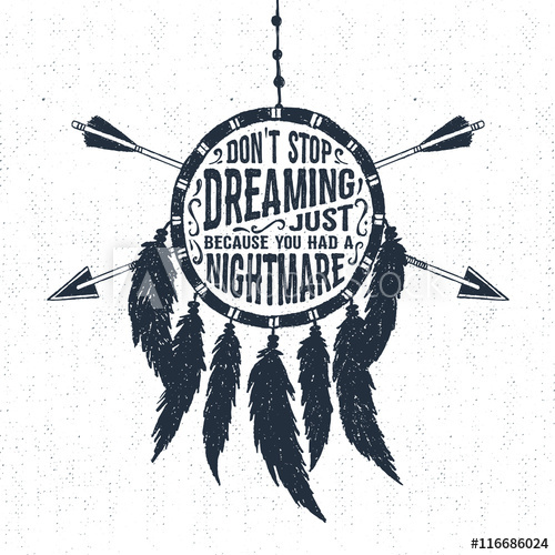 500x500 Hand Drawn Tribal Label With Textured Dream Catcher Vector
