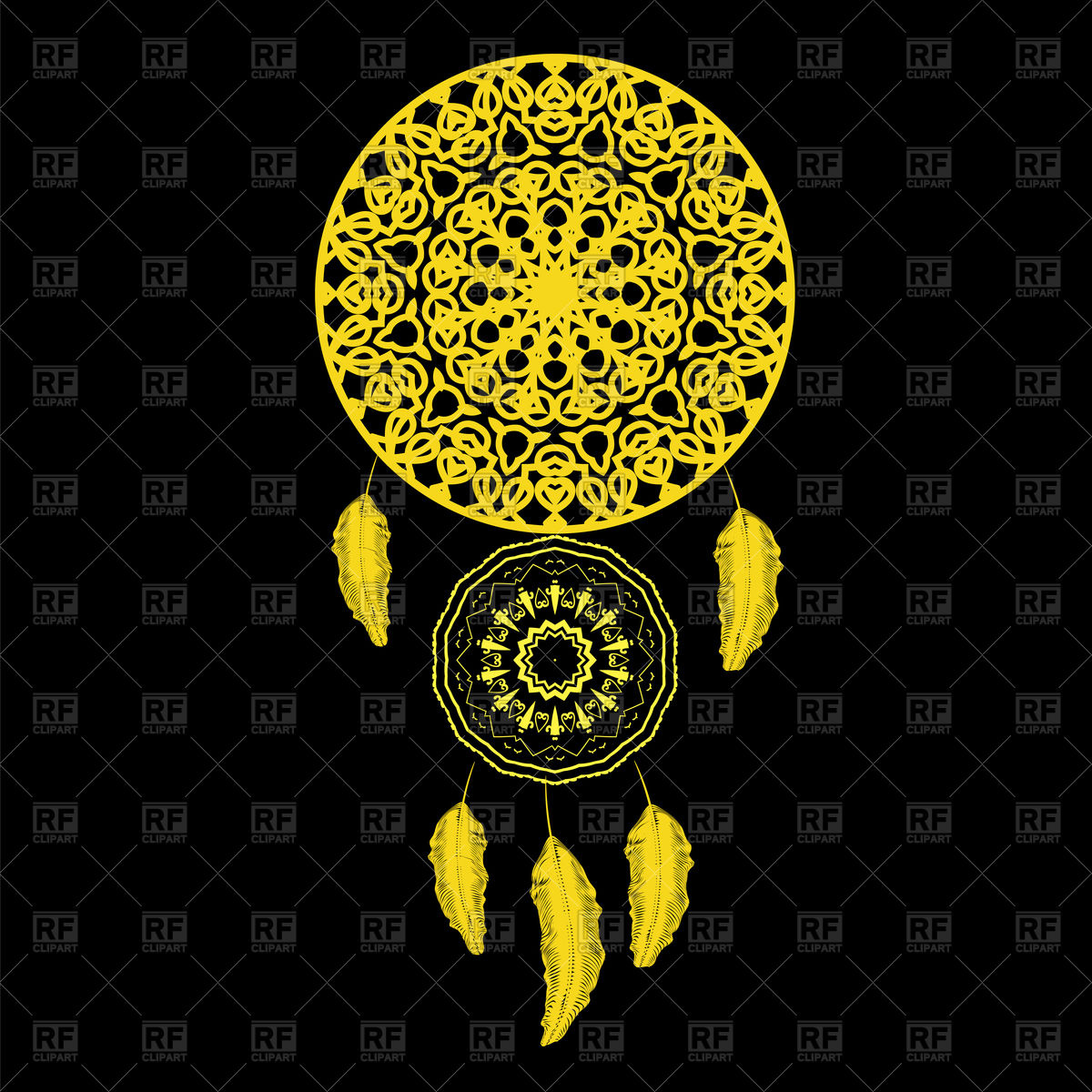 1200x1200 Yellow Dream Catcher Vector Image Of Objects