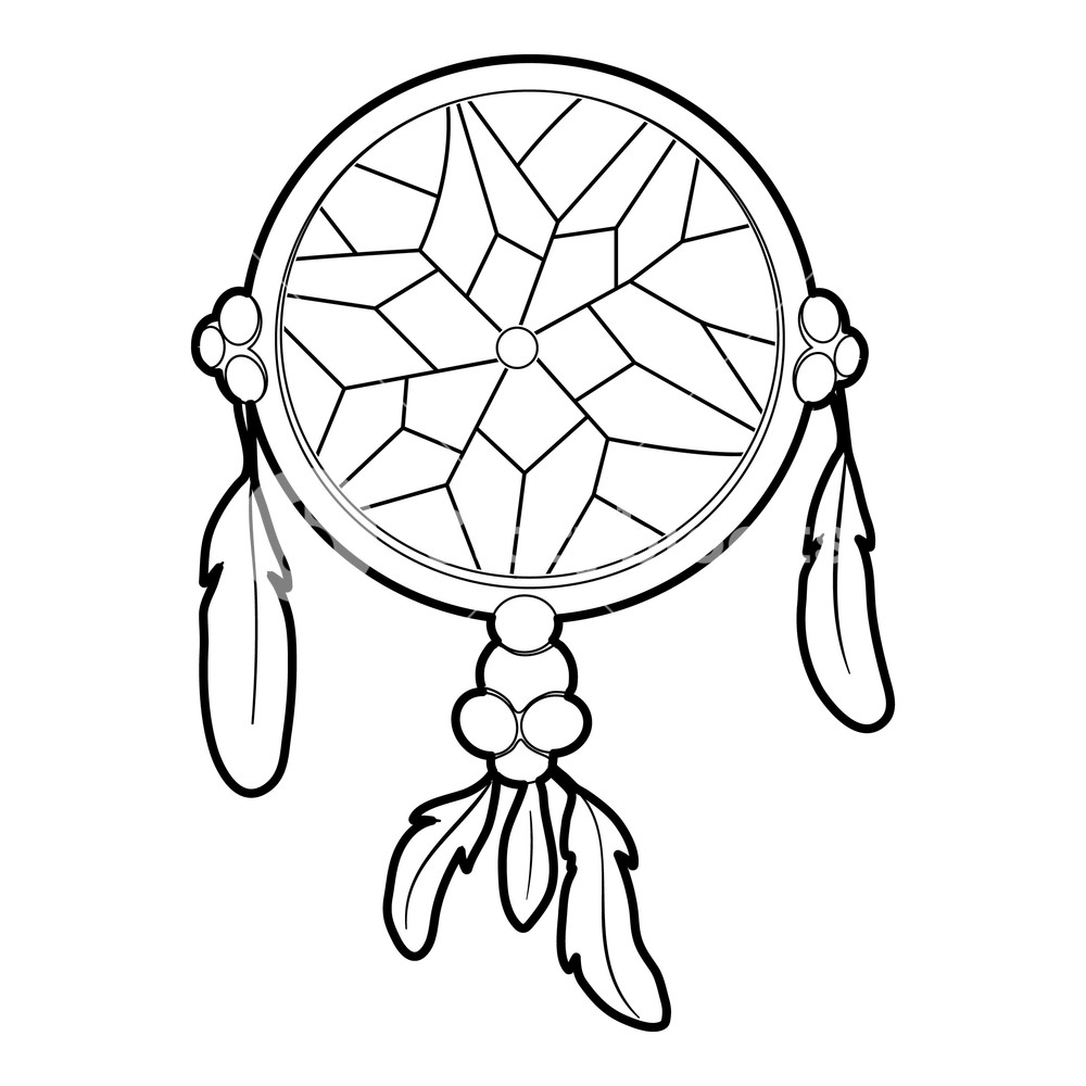 1000x1000 Dreamcatcher Icon Outline Illustration Of Dreamcatcher Vector
