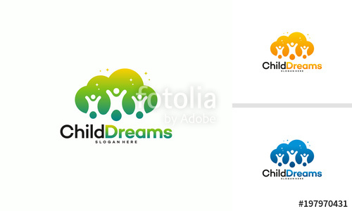 500x300 Cloud Dreams Logo Designs, Online Learning Logo Designs Vector