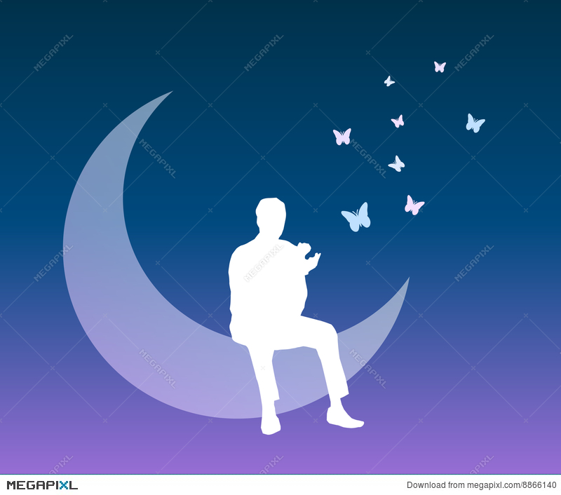 800x706 Man Into A Dream Vector Background Illustration