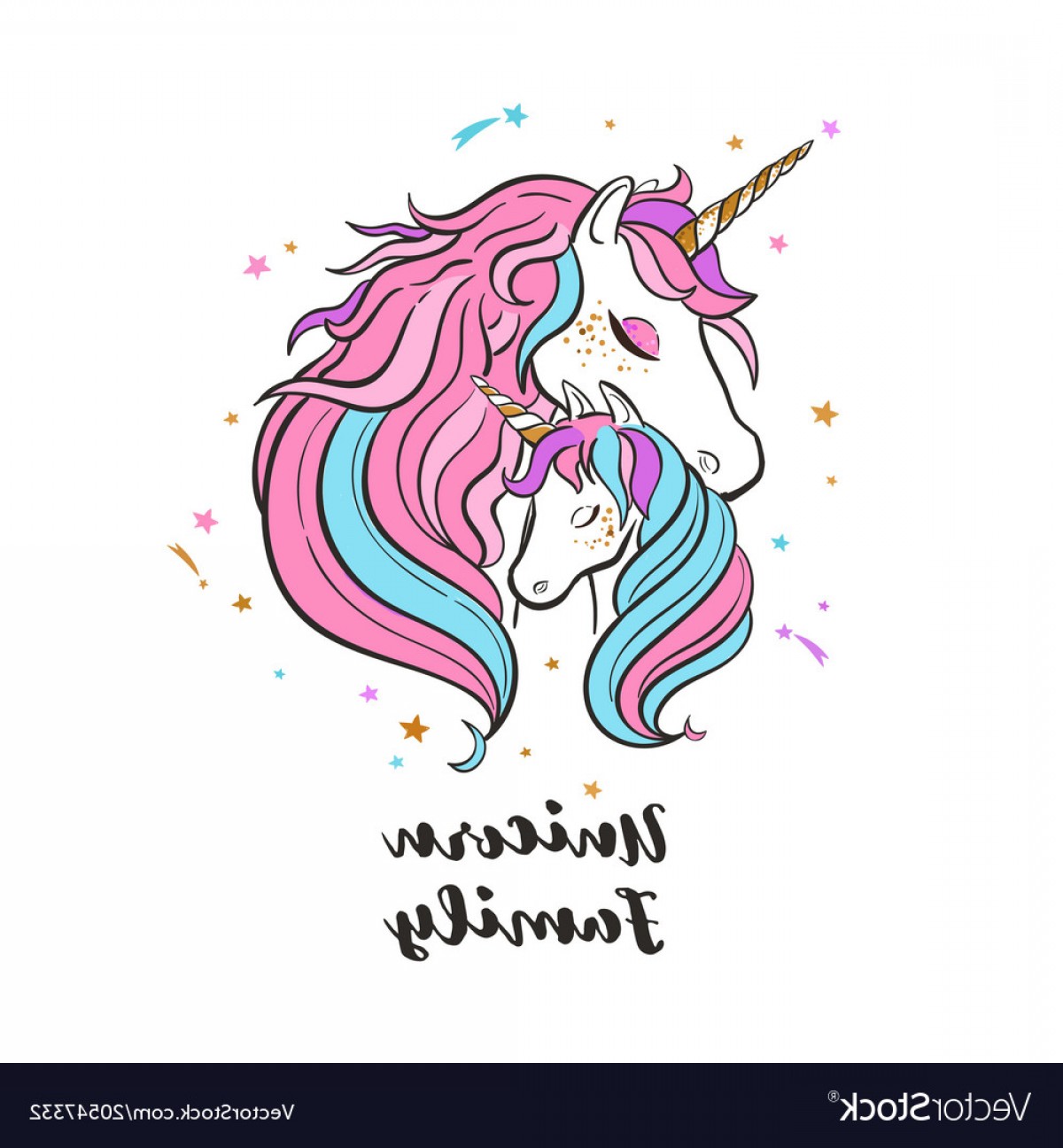 1200x1296 Unicorn Family Love Magic Dream Vector Hoodamathrun