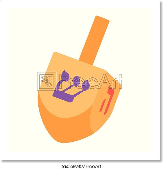 561x581 Free Art Print Of Hanukkah Dreidel Vector Vector Illustration