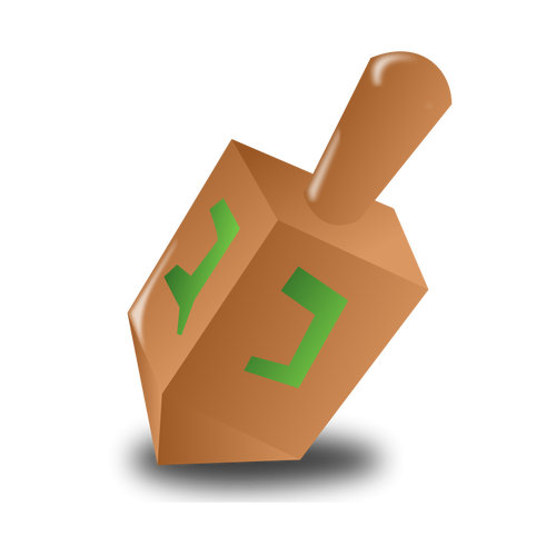 500x500 Hannukah Dreidel Vector Illustration