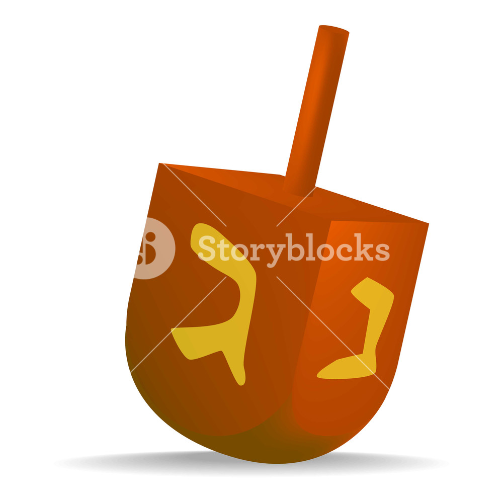 1000x1000 Wood Dreidel Icon Realistic Illustration Of Wood Dreidel Vector