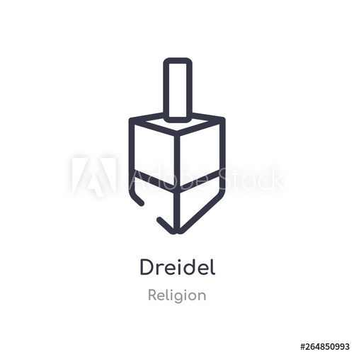 500x500 Dreidel Outline Icon Isolated Line Vector Illustration