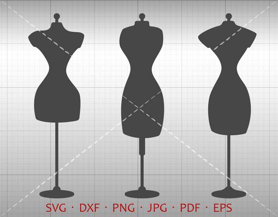 570x445 Sewing Dress Form Dress Form Clipart Dxf Vector Etsy