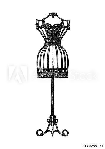 354x500 Illustration Of Dress Form