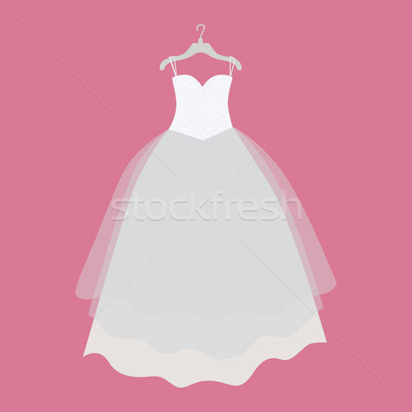 600x600 Wedding Dress Vector Illustration In Flat Design Vector
