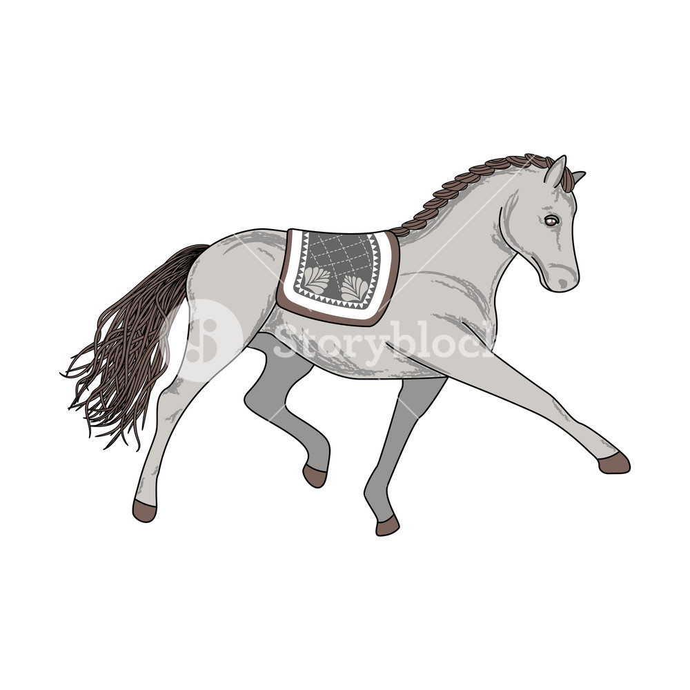 1000x1000 Dressage Horse Vector Illustration Animal Artist Performance