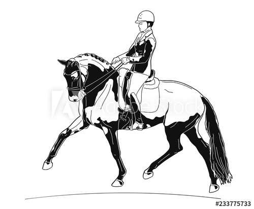 500x412 Equestrian Sport, Dressage Vector Logo Of A Rider On A Horse