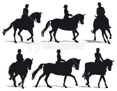 380x295 Detailed Vector Silhouettes Of A Female Dressage Rider