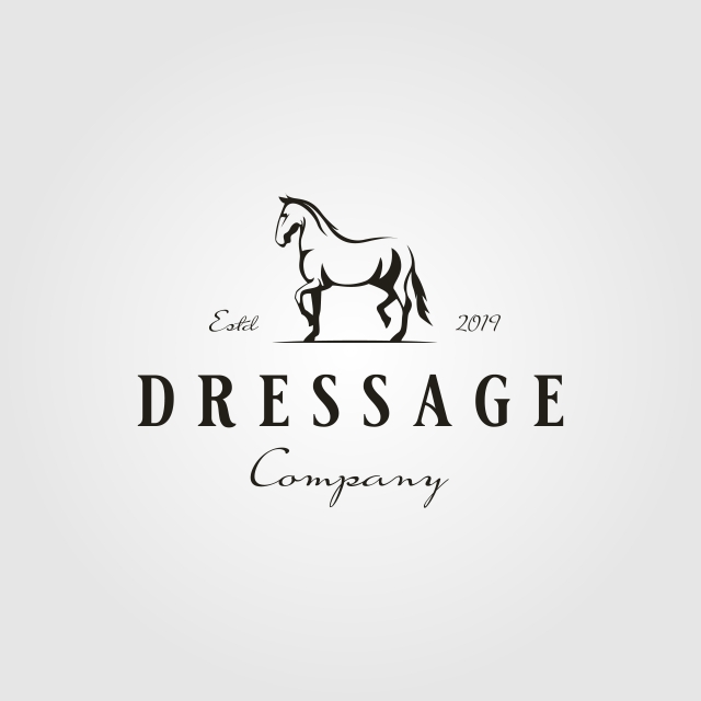 640x640 Stallion Horse Running Dressage Logo Hipster Vintage Vector