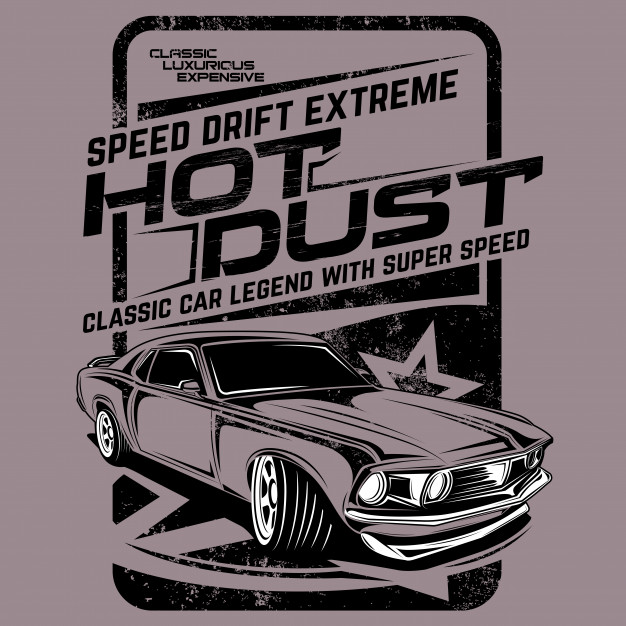 626x626 Hot Dust Speed Drift Extreme, Illustration Of Classic Drift Car