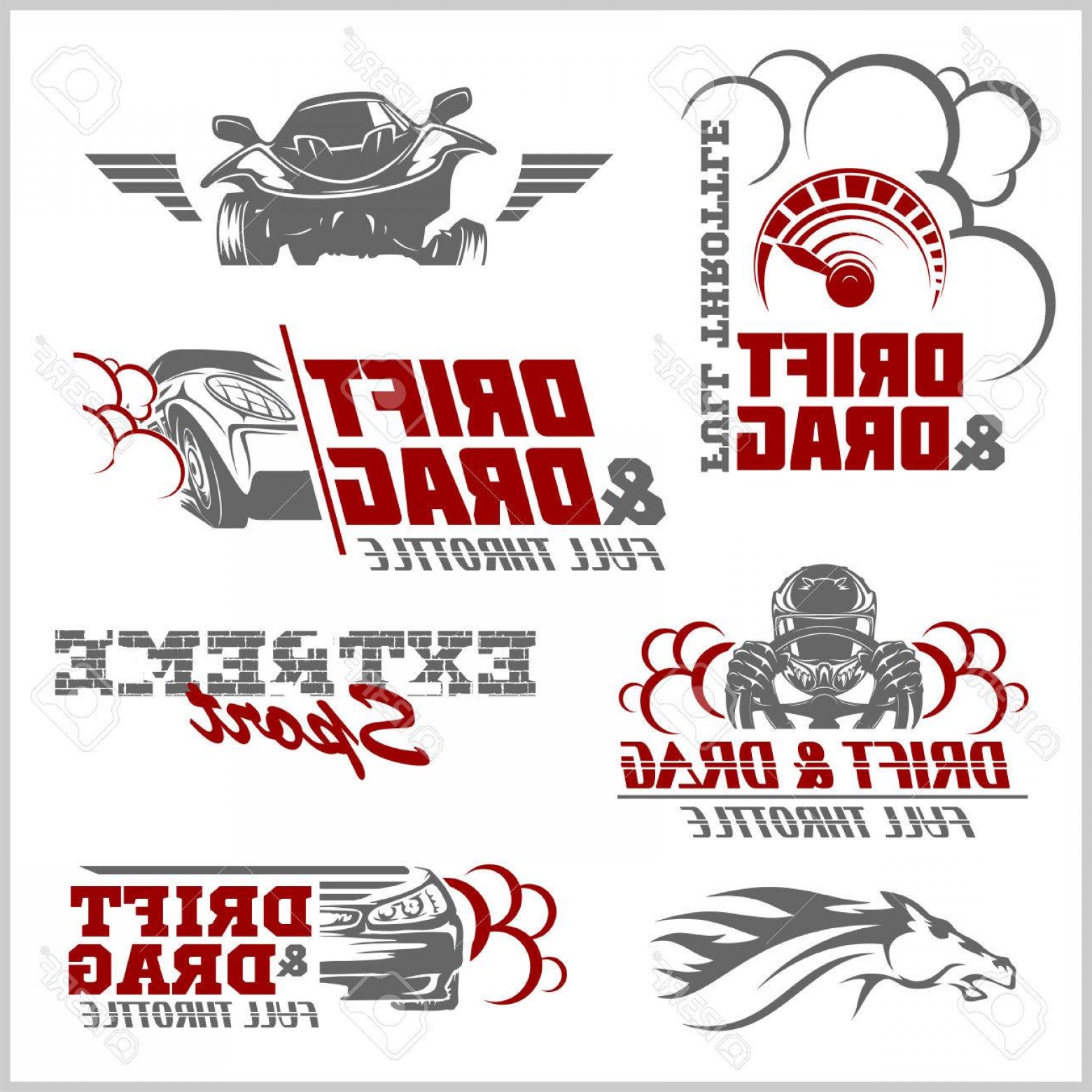 1560x1560 Photostock Vector Set Of Sport Cars Logo Badge Illustration Drift