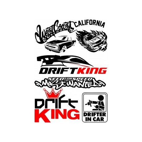 458x458 Vinyl Stickers Drift In Car Vector Pack Free Vector