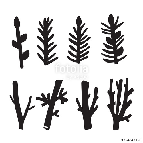 500x500 Spring Set Of Driftwood, Ground Floor Hand Drawn Ink Rustic Design