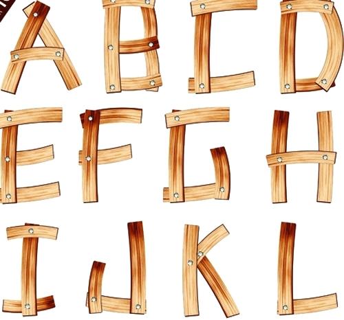 500x466 Wood Font Set Of Wooden Alphabet Numerals Vector Free Wood Font