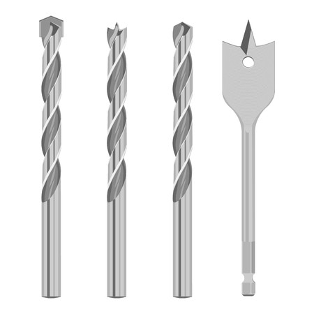 450x450 Drill Bit Set Illustration Isolated On A White Background Royalty